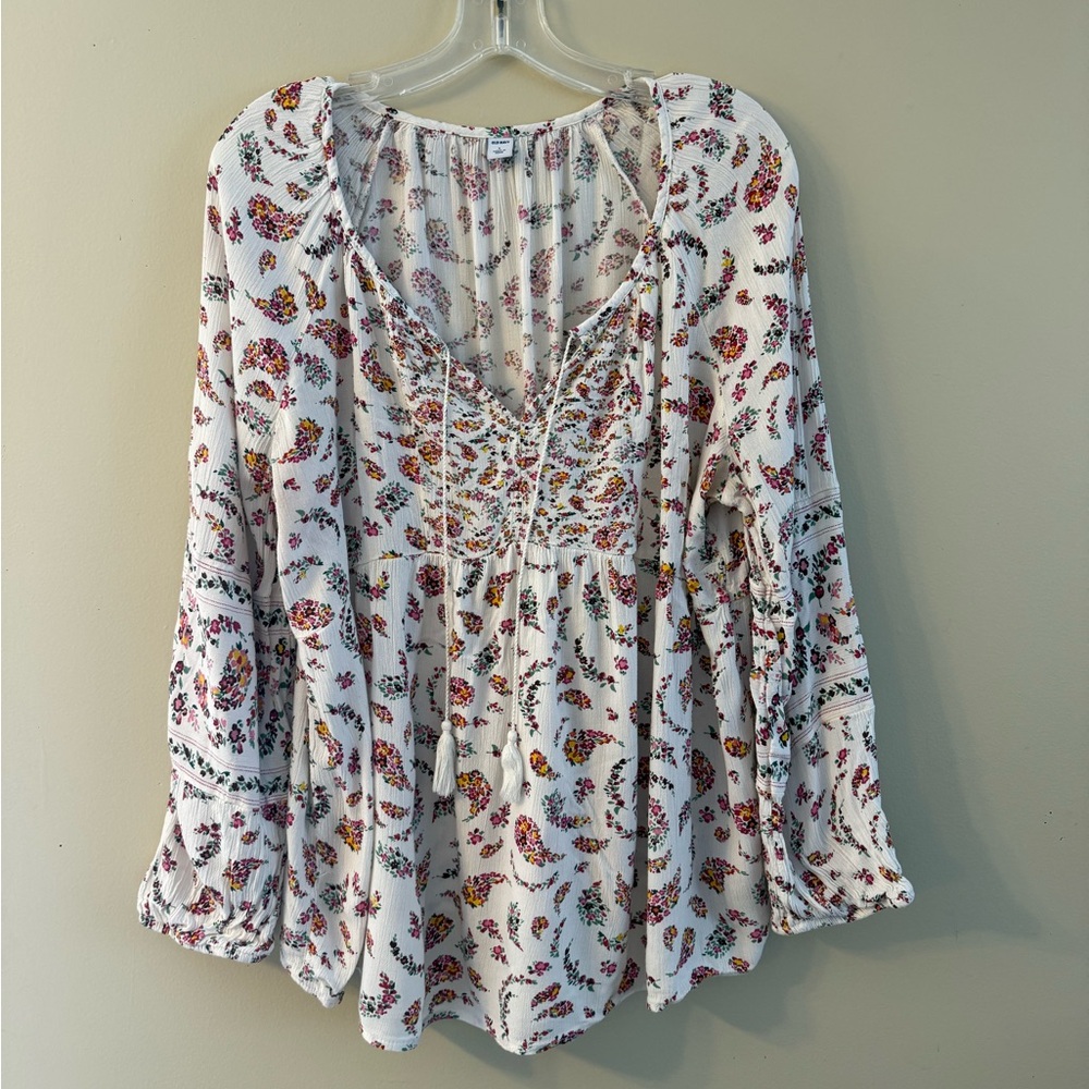 Floral Boho Peasant Blouse